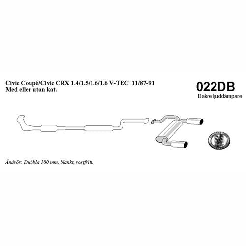 Simons, Bagpotte Honda Civic 1,4/1,5/1,6 87-91