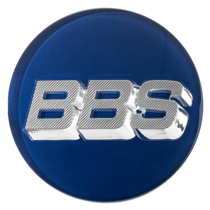 BBS, Blå 3D Centerkapsel Ø56mm med Sølv Logo