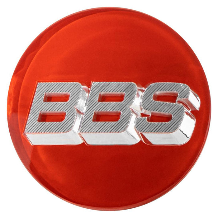 BBS, Rød 3D Centerkapsel med Sølv Krom Logo Ø56mm