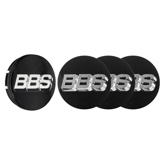 BBS, Sorte 3D Centerkapsler Ø56mm - 4 Stk Sæt