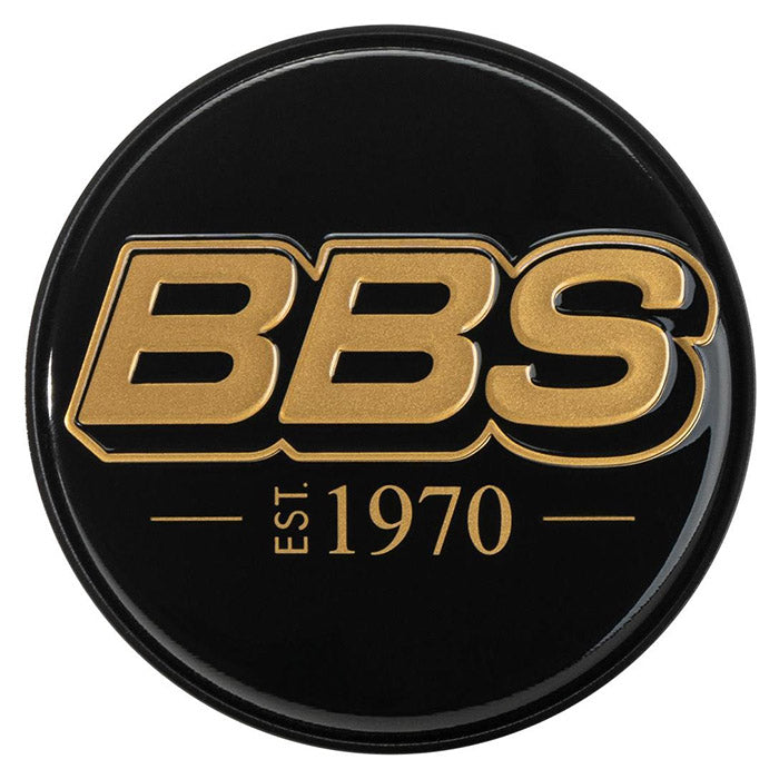 BBS, Sort Guld Centerkapsel Ø56mm - 1970 Edition