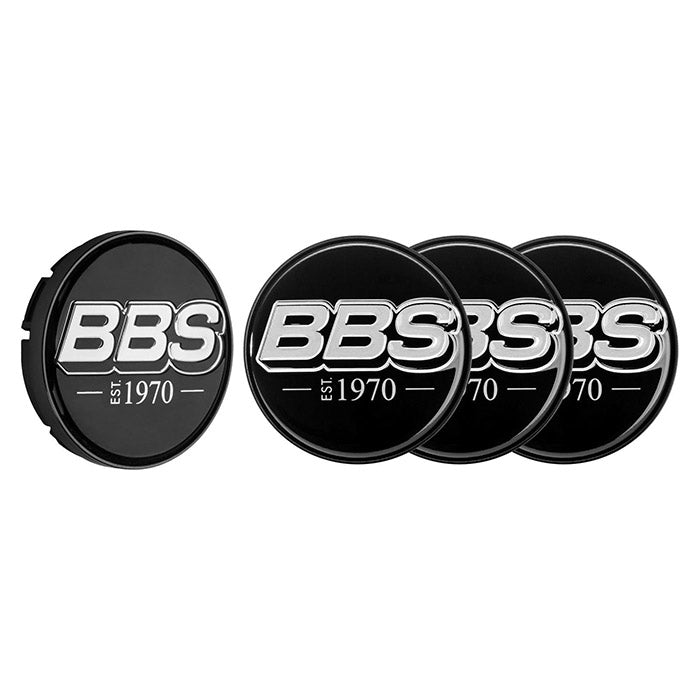 BBS, Sorte Sølv Centerkapsler Ø56mm - 4 Stk Sæt