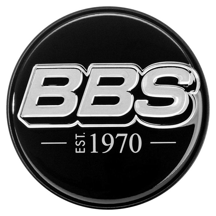 BBS, Sort Centerkapsel med Sølv Logo, 56mm