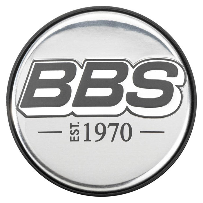 BBS, Krom Centerkapsel Ø56mm med Grå-Hvid Logo