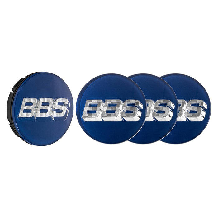 BBS, Blå 3D Roterende Centerkapsler med Logo, 70,6mm (4 stk.)