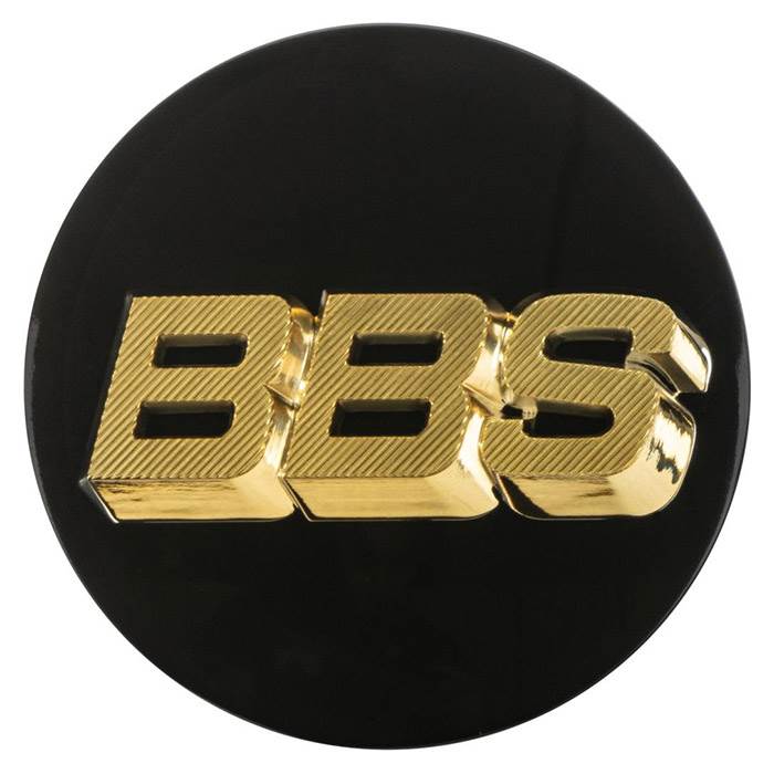 BBS, Sort Centerkapsel Ø56mm med Guld Logo