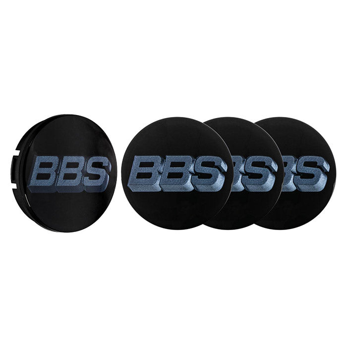 BBS, Sorte 3D Centerkapsler Ø56mm med Logo - 4 stk Sæt