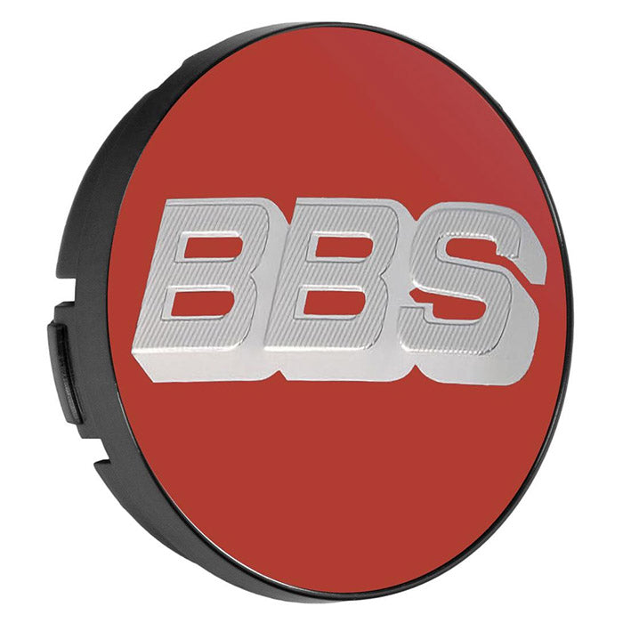 BBS, Rød Centerkapsel Ø64,5mm med Sølv Logo