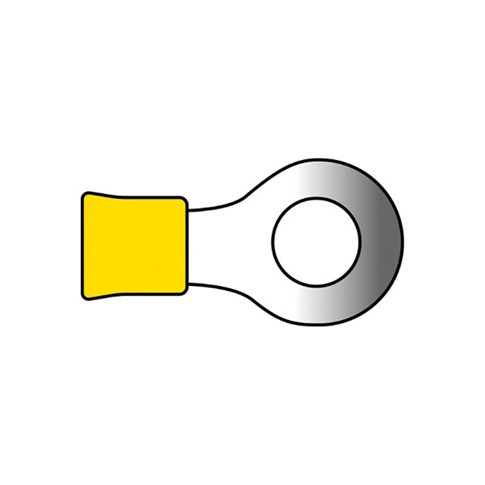 AutoPro, Gul Ring Kabelsko - Isoleret 5,3mm, 2,5-6mm², 10 stk Pakke