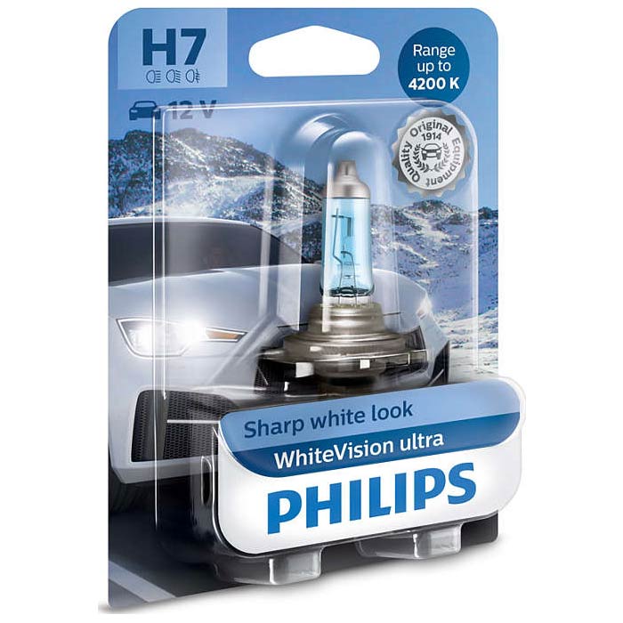 Philips, WhiteVision Ultra H7 Halogen Forlygtepære