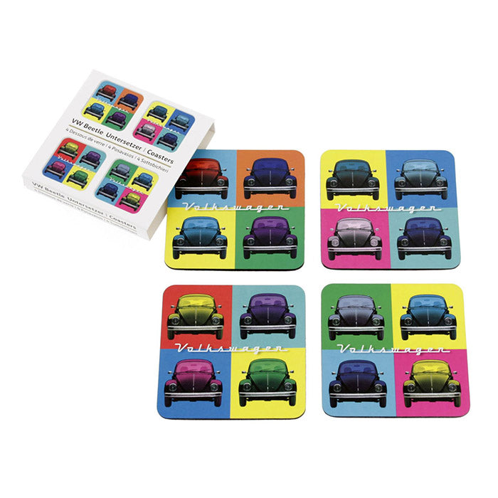 VW Collection,  Multicolor Beetle Glasbrikker (Sæt af 4)