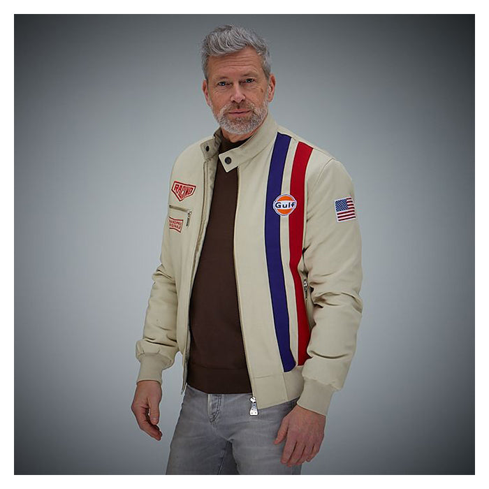 GPO, Steve McQueen Sandfarvet Bomberjakke i XL