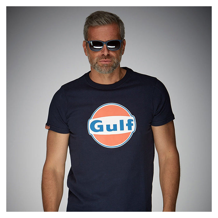 GPO, Klassisk Logo T-Shirt i Mørkeblå, Størrelse S