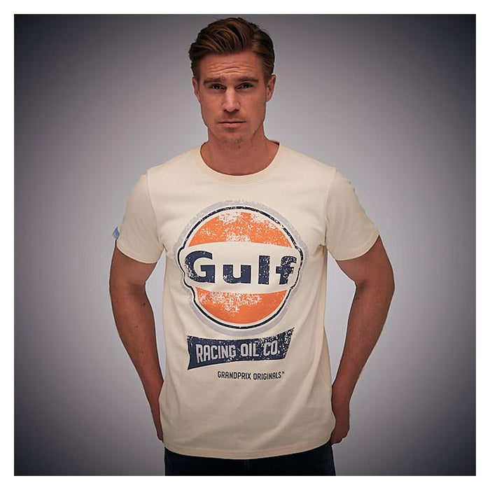 GPO, Gulf, Racing Beige T-Shirt - Grandprix Originals, Størrelse S