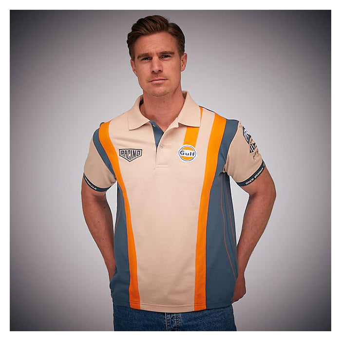 GPO, Pro Polo Sandfarvet 4XL - Jubilæumsudgave Gulf, Racing