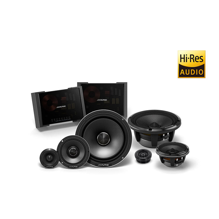 Alpine, Slim 3-Way Hi-Res 6.5 Inch Speaker Set