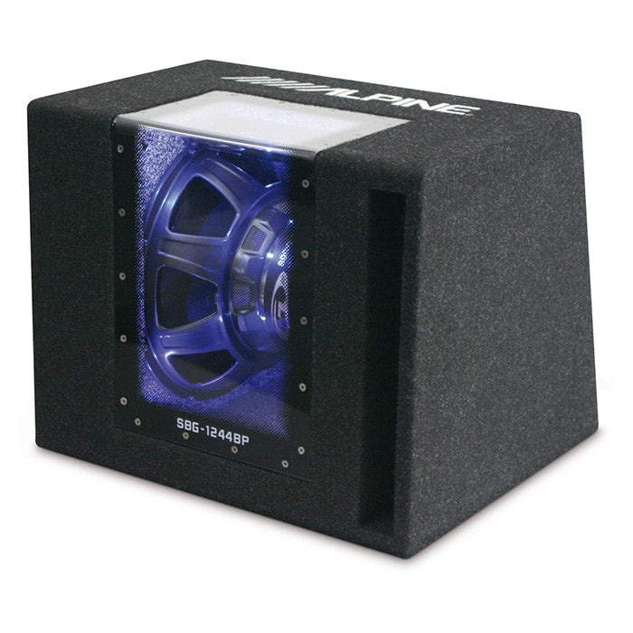 Alpine, 12" Subwoofer med Blå LED i Bandpass Kabinet