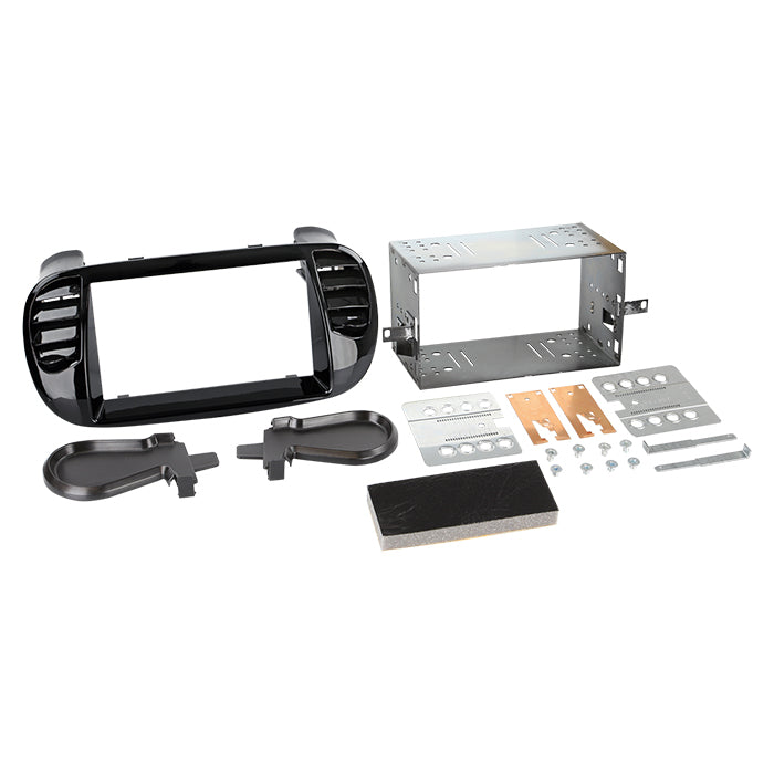 ACV, 2-DIN Radioramme 07/2015 Piano Sort — Passer til Fiat 500 10/ 2007-