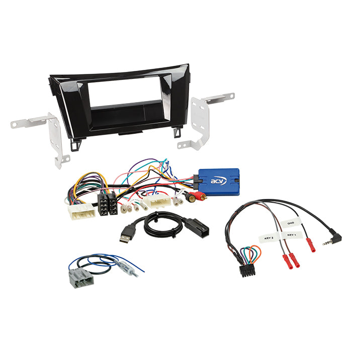 Acv, 2-DIN Kit m/lomme Nissan Qashqai/X-Trail ratbetj.