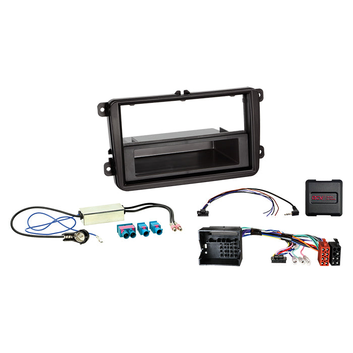 Acv, 2-ISO Kit m/lomme Seat/Skoda/VW ratbetj./antenne ISO