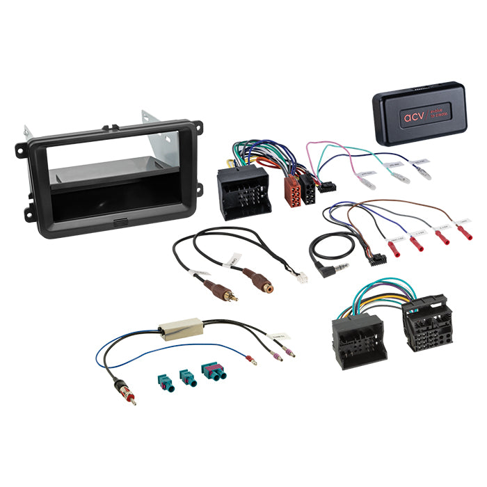 ACV, Komplet 2-DIN Kit M. Rum Skoda/vw Sort 40Pin/52Pin