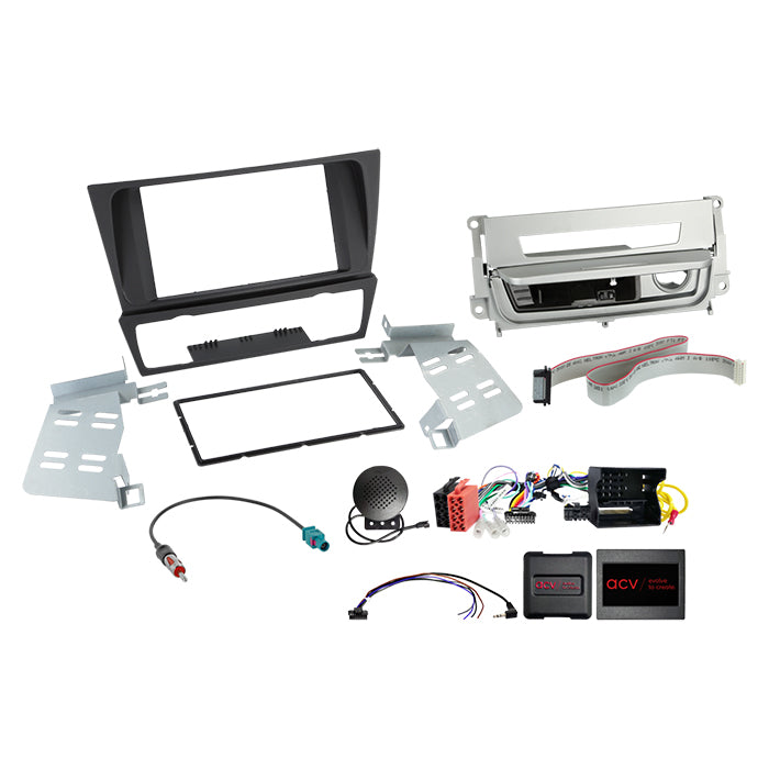 ACV, Komplet 2-DIN Kit BMW 3series m. Rygerpakke Sølv