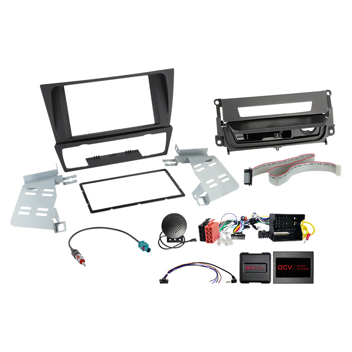 ACV, Komplet 2-DIN Kit BMW 3series m. Rygerpakke Sort