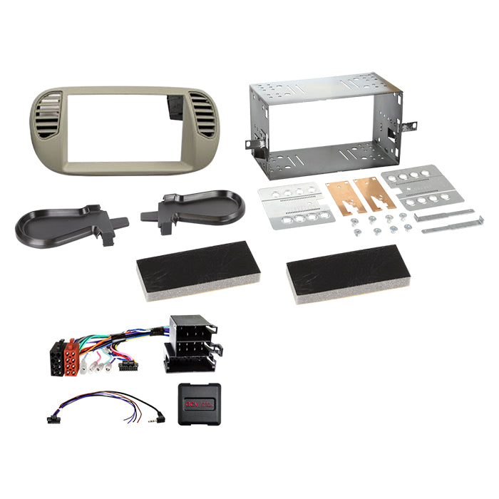 ACV, Komplet 2-DIN Kit 07/2015 Grå — Passer til Fiat 500 10/ 2007-