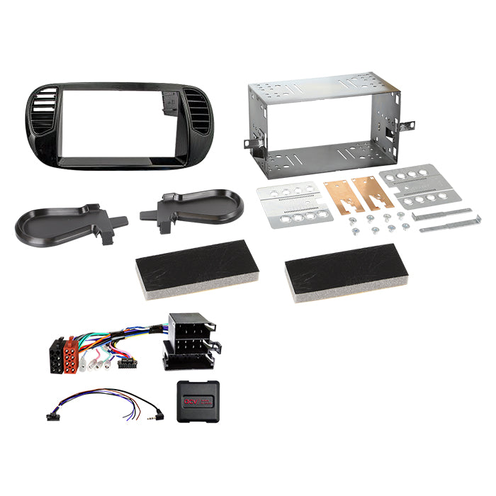 Acv, 2-DIN Kit Fiat 500 10/2007-07/2015 ratbetj. Mat Sort