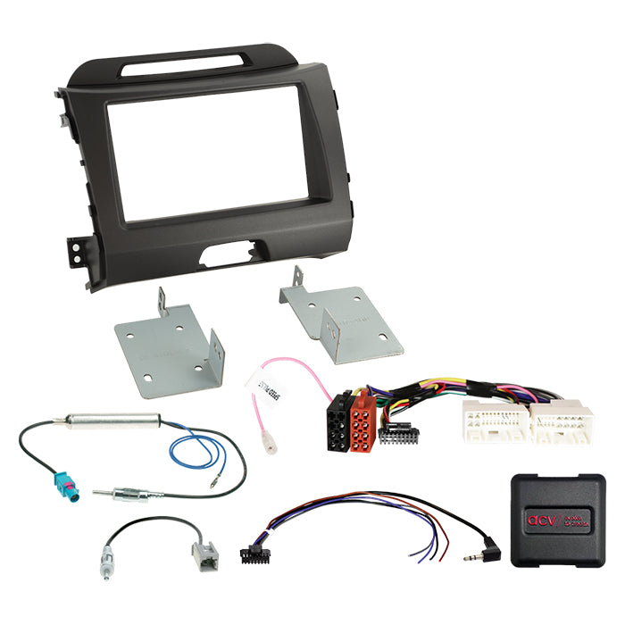 ACV, Komplet 2-DIN Kit 24Pin/18Pin — Passer til KIA Sportage 2010-2016