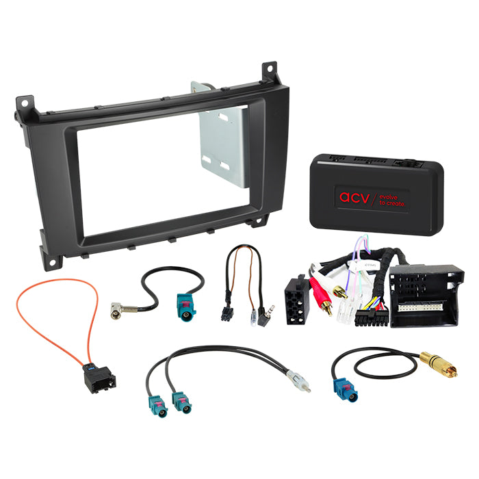 ACV, Komplet 2-DIN Kit /amp — Passer til Mercedes C-class 2004-2008