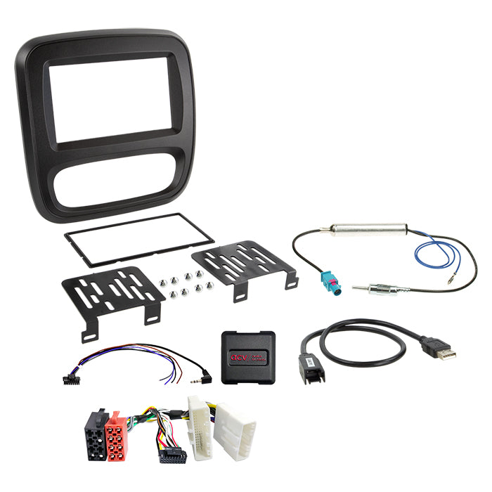 Acv, 2-DIN Kit Fiat/Nissan/Opel/Renault u/klima ratbetj. (249 621230161)
