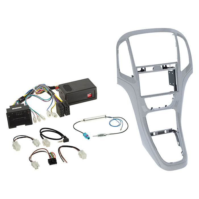 ACV, Komplet 2-DIN Kit Platin Sølv — Passer til Opel Astra J 2009-2018