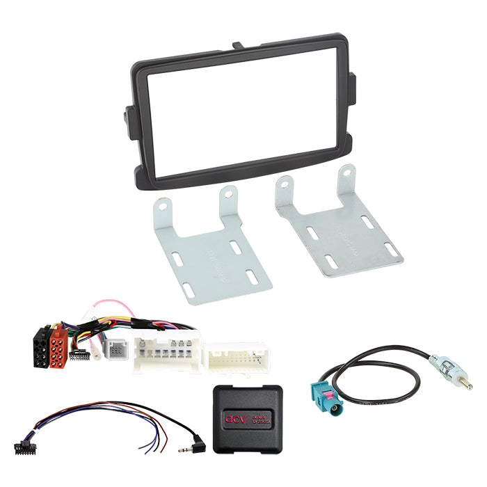Acv, 2-DIN Kit Dacia/Fiat/Nissan/Opel/Renault Sort ratbetj.