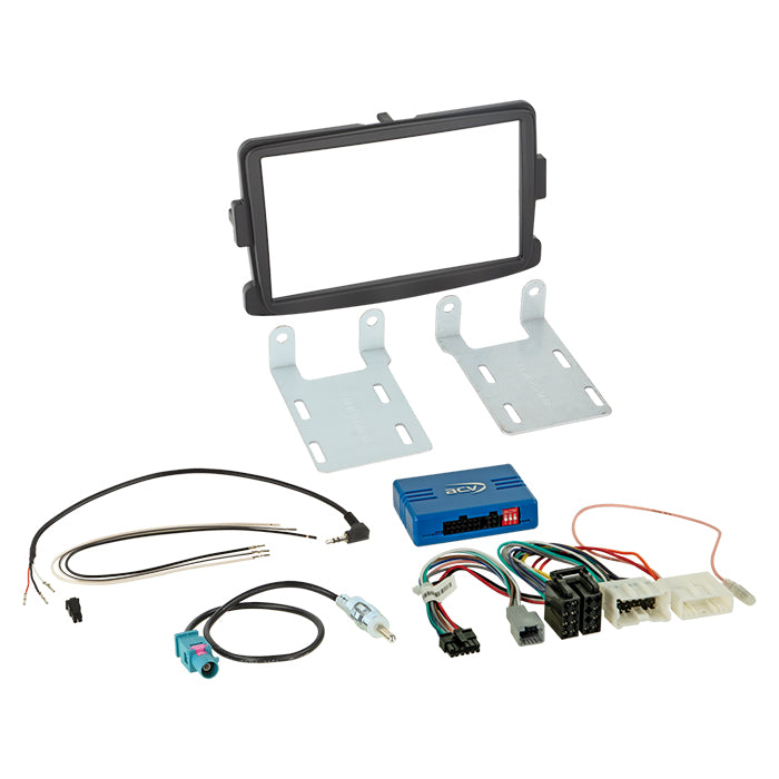 ACV, Komplet 2-DIN Kit Dacia/fiat/nissan/opel/renault Sort