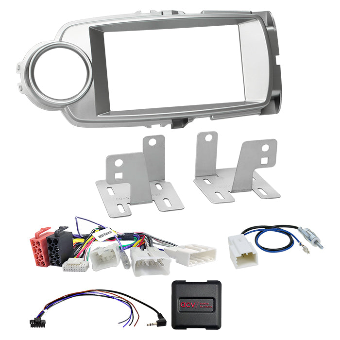 ACV, 2-DIN Kit Toyota Yaris (XP13) 10/11-08/14 Sølv Ratbetjening