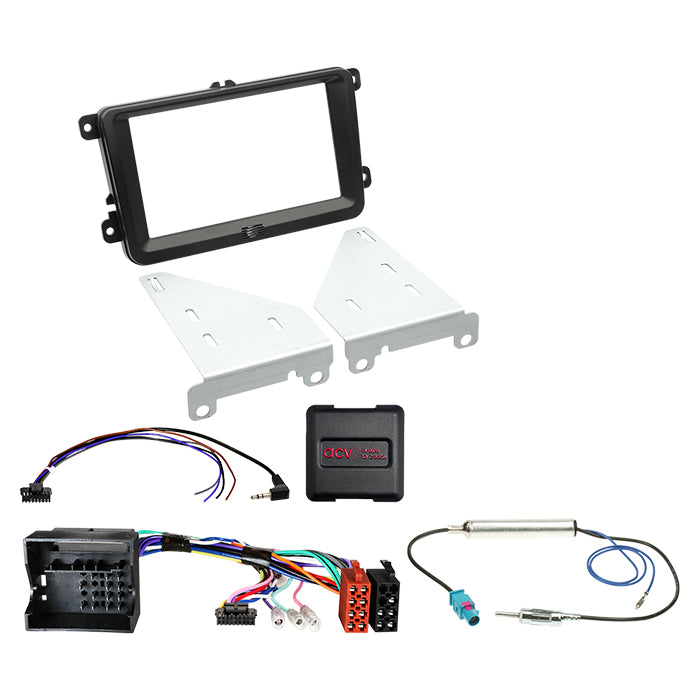 ACV, 2-DIN Kit Seat/skoda/vw Ratbetj./antenne Sort
