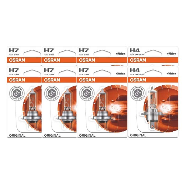 Osram, Premium H4 & H7 Bilpære Sæt - 200 stk.