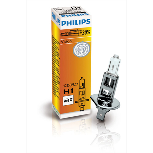 Philips, H1 Vision Halogenpære 12V 55W - 30% Mere Lys