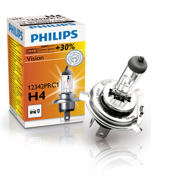 Philips, H4 Vision Halogenpære 12V 60/55W