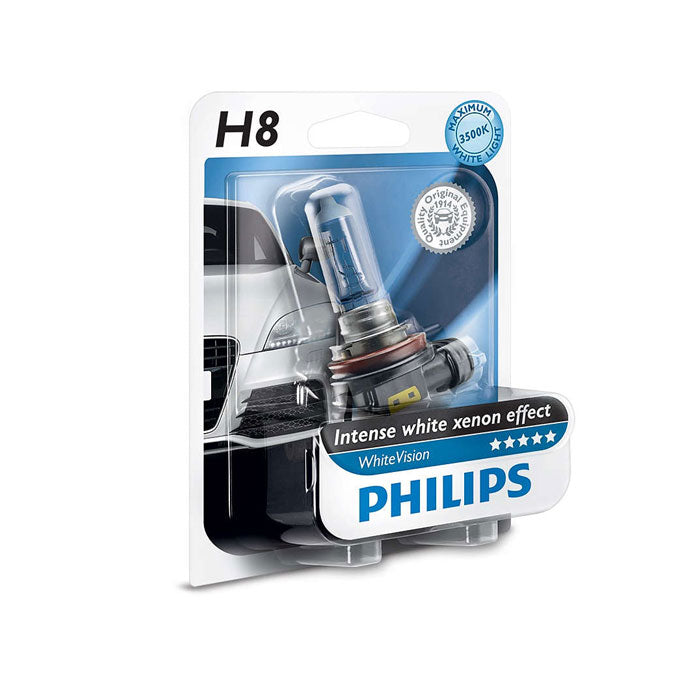 Philips, H8 WhiteVision Halogen Pære - 12V 35W PGJ19-1