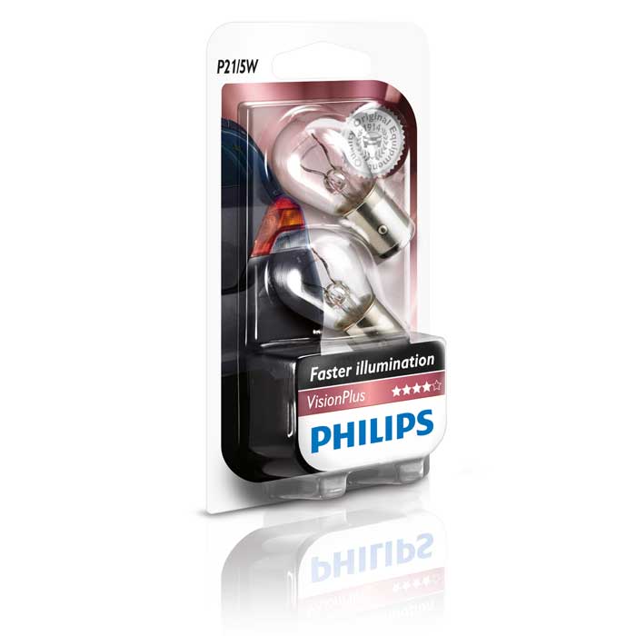 Philips, VisionPlus Halogenpære 12V 21/4W Bay15d