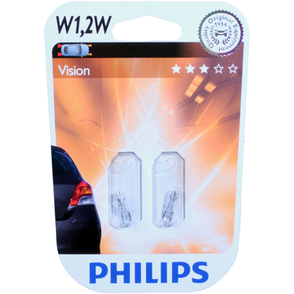 Philips, W1.2W 12V Pærer (W2x4.6d)