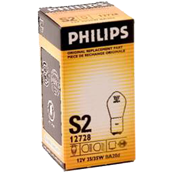 Philips, S2 Forlygtepære 12V 35/35W BA20d