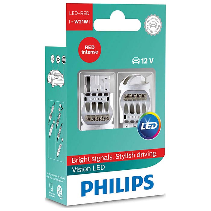 Philips, Vision LED Stoplygter W21W Rød 12V 2stk