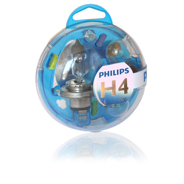 Philips, H4 Nødpakke med Reservepærer og Sikringer