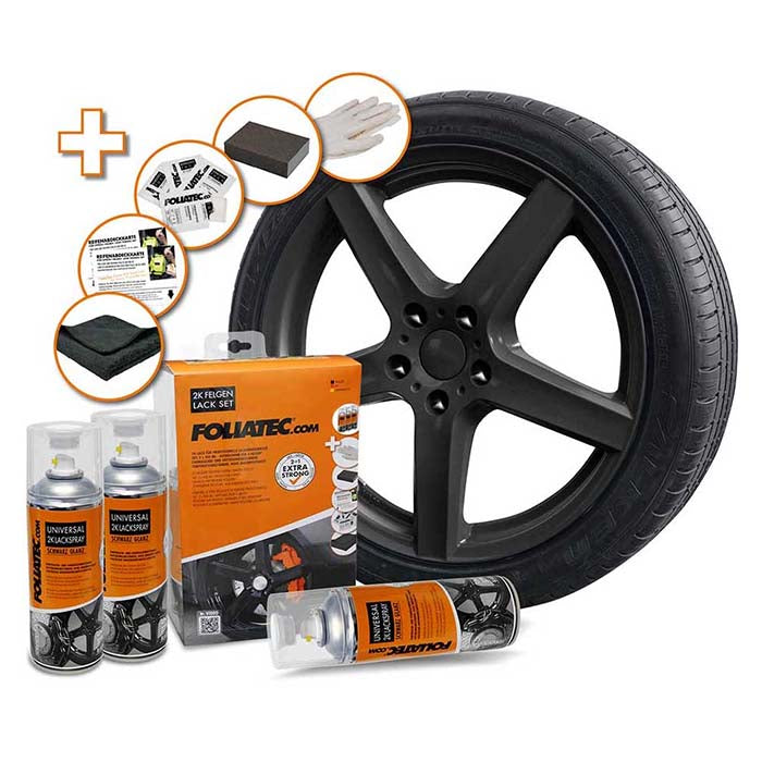 Foliatec, Glossy Black Wheel Paint Kit