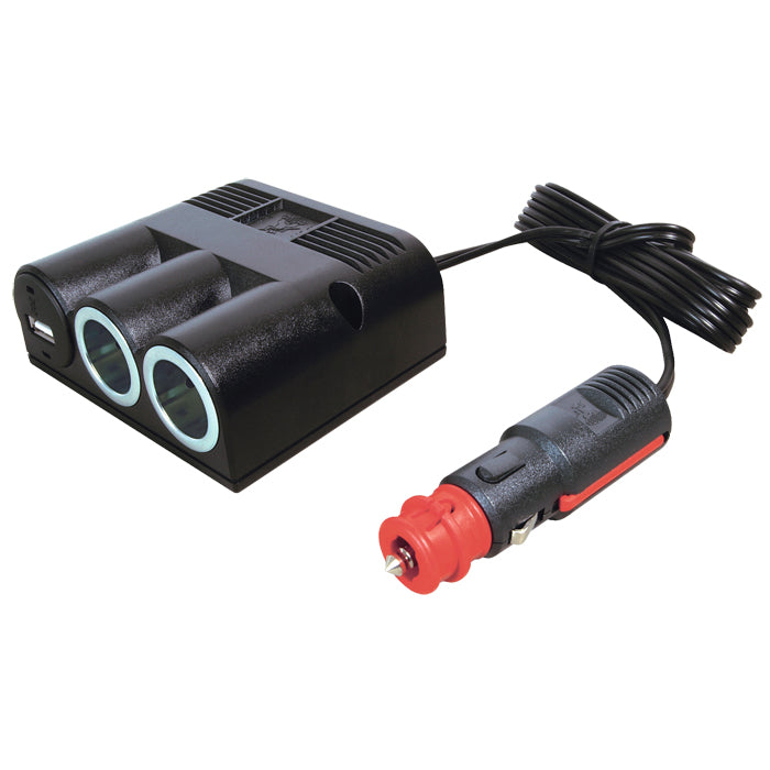Procar, Strømudtag 1->2 + Usb-a Med Ledning