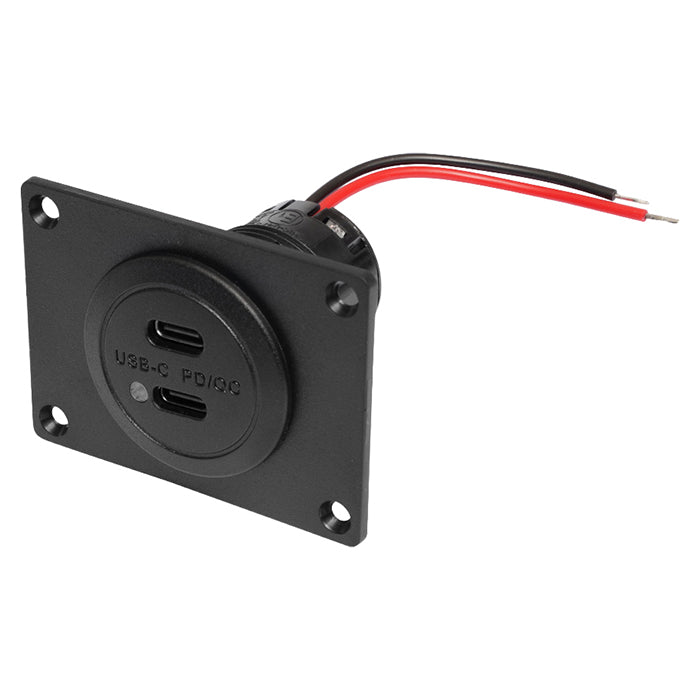 Procar, Dobbelt USB-C Stik Til Indbygning Med LED