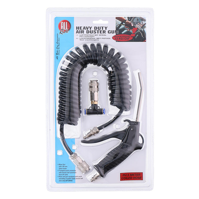 Allride, Luftpistolsæt, Spiralslange, Heavy Duty, Sort,